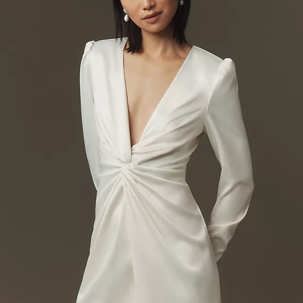 BHLDN Cream Long Sleeve Dress